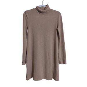 Zara Long Sleeve Taupe Turtleneck Dress- size S